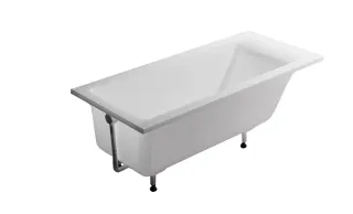 Ванна из искусственного камня Astra-Form Нейт 01010035+08010053 180x80 см с щелевым переливом донный клапан белый глянец